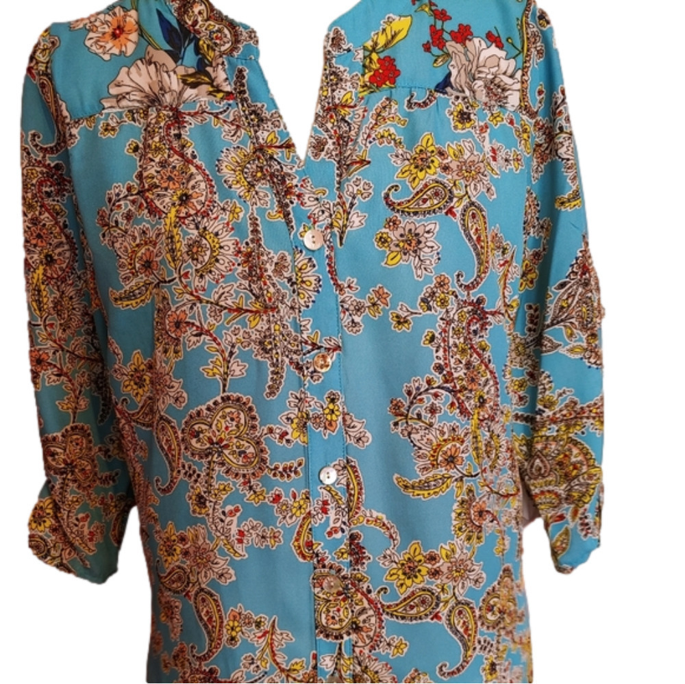 NWT Figueroa & Flower Button Blouse Paisley LP